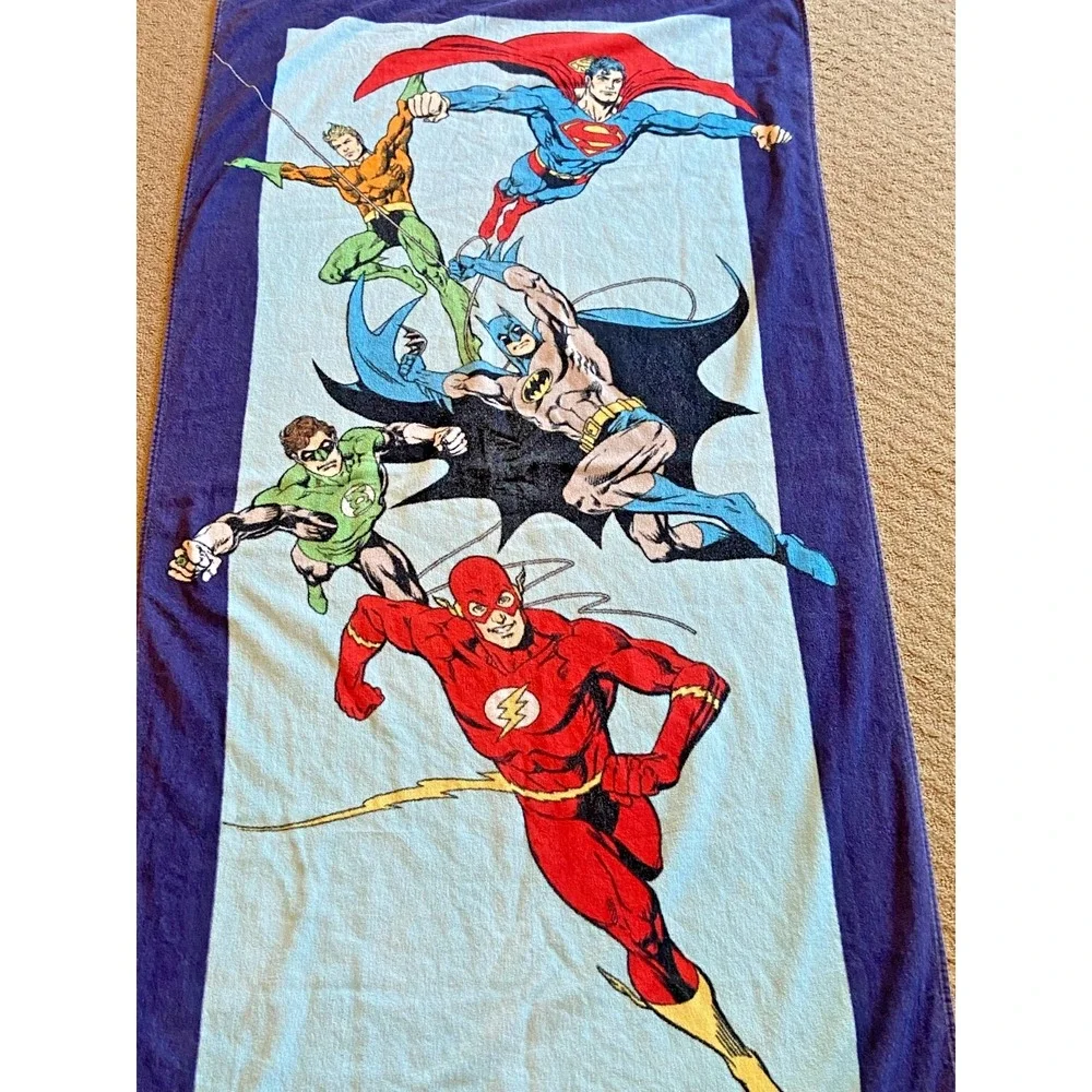 Pottery Barn Kids DC Comics Superhero Beach Bath Cotton Towel‎ Batman Superman